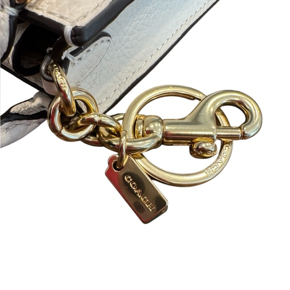 Coach Mini North South Bag Charm Keychain in Chalk White Gold Hardware New - Picture 7 of 10
